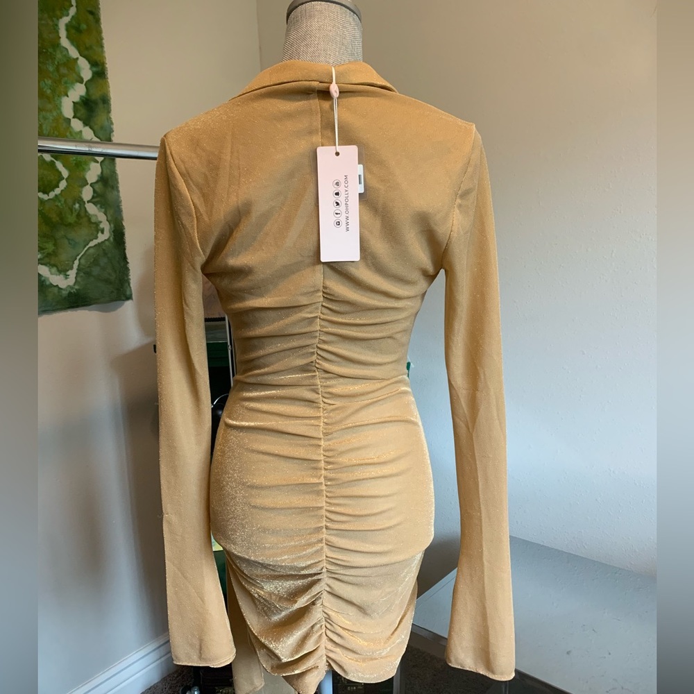 Oh Polly dress gold